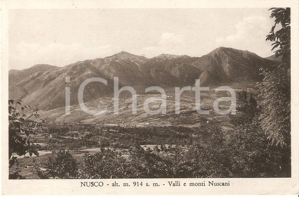 Cartolina originale da collezione 1957 NUSCO AV Panorama con valli e monti nuscani Cartolina FP VG 1