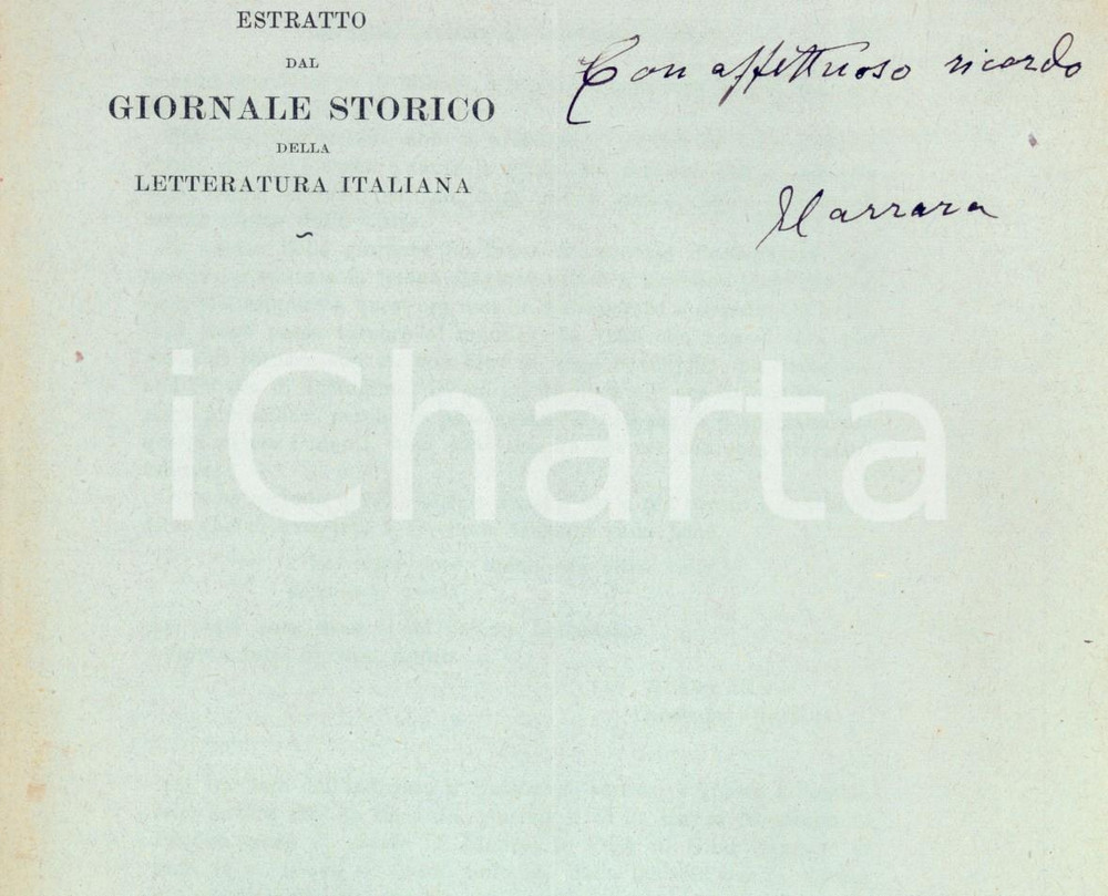 Libro, pubblicazione d epoca 1947 Enrico CARRARA Rassegna bibliografica dantesca Invio autografo 18 pp. 1