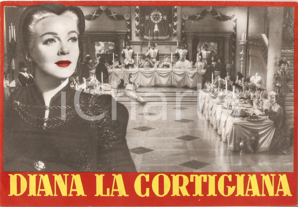 Materiale pubblicitario d’epoca 1956 DIANA LA CORTIGIANA Materiale pubblicitario del film Pieghevole ILLUSTRATO 1