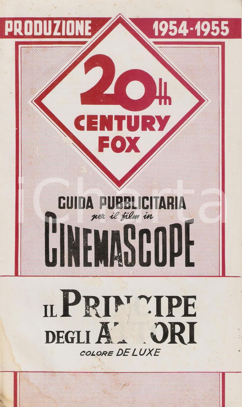Materiale pubblicitario d’epoca 1955 IL PRINCIPE DEGLI ATTORI Guida pubblicitaria al film Pieghevole ILLUSTRATO 1