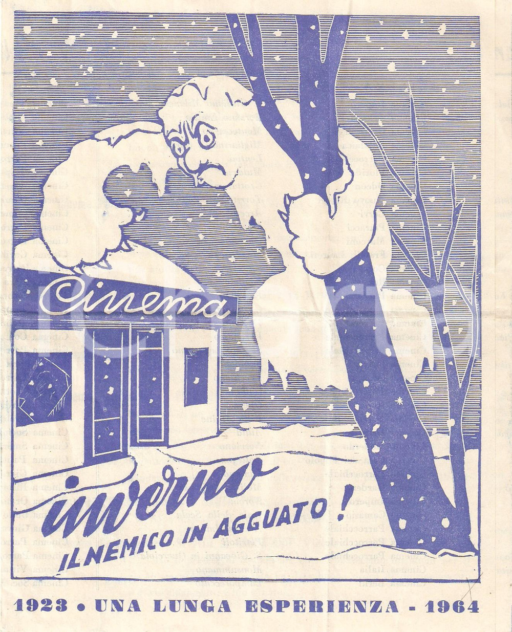 Materiale pubblicitario d’epoca 1964 CAPEZZANO DI CAMAIORE Autoeroterma NOSTRUM Riscaldamenti cinema Pieghevole 1