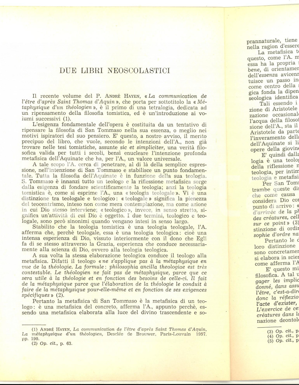 Libro, pubblicazione d epoca 1959 Pasquale MAZZARELLA Due libri neoscolastici Ed. CEDAM 20 pp. 1