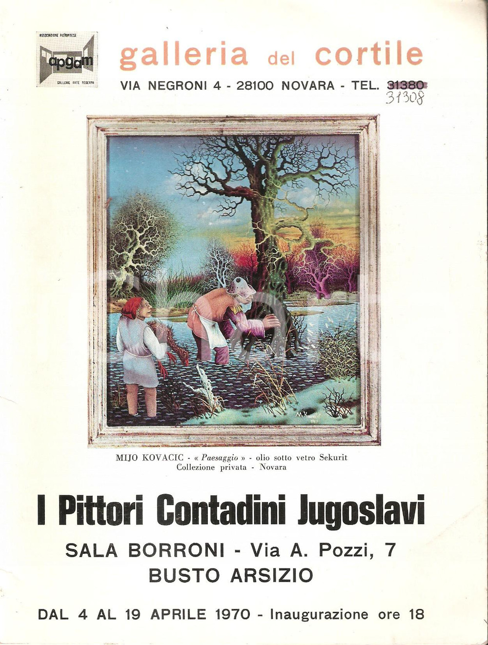 Libro, pubblicazione d epoca 1970 BUSTO ARSIZIO Sala BORRONI Pittori contadini jugoslavi  Mostra Catalogo 1