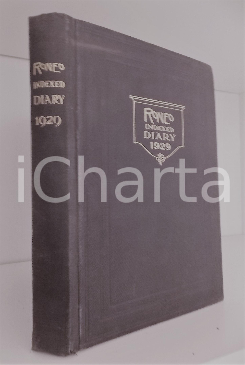Oggetto da collezione cartaceo 1929 LONDON RONEO Indexed Diary  Agenda mensile rilegata RARA VINTAGE 365 pp. 1