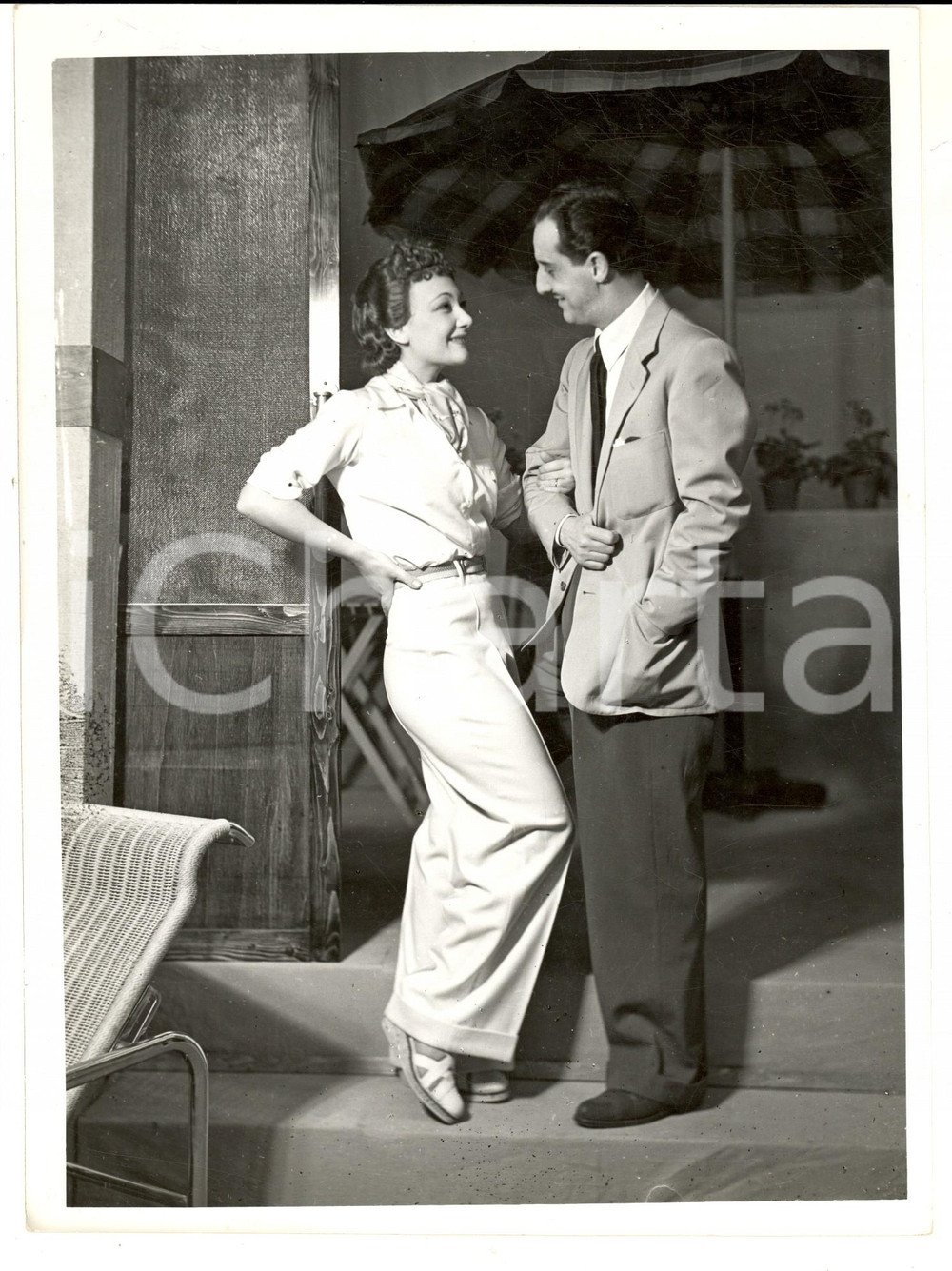 Fotografia d epoca originale 1940 ca TEATRO Marisa MERLINI  e Sandro RUFFINI in L ultimo ballo Foto 18x24 1