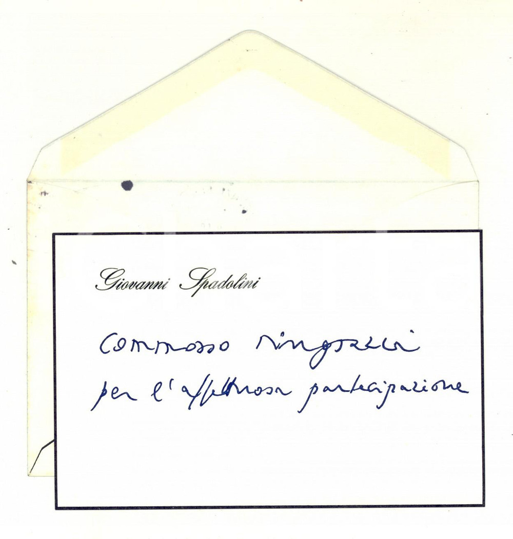 Autografo originale 1978 FIRENZE Biglietto Giovanni SPADOLINI per partecipazione a lutto Autografo 1