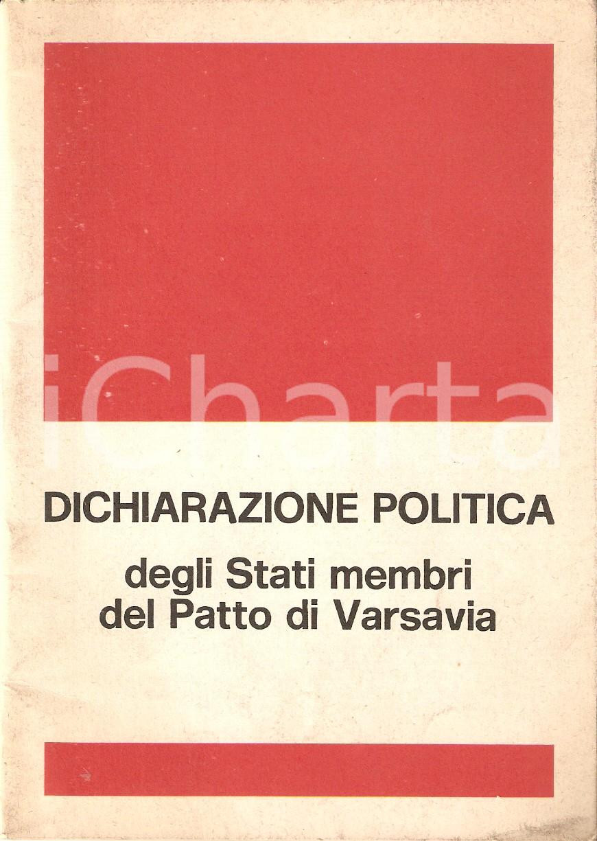 Libro, pubblicazione d epoca 1983 PATTO DI VARSAVIA Dichiarazione politica degli Stati membri URSS OGGI 1