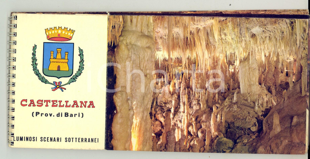 Materiale pubblicitario d’epoca 1970 ca GROTTE DI CASTELLANA Libretto TURISMO ILLUSTRATO VINTAGE  10 Cartoline 1