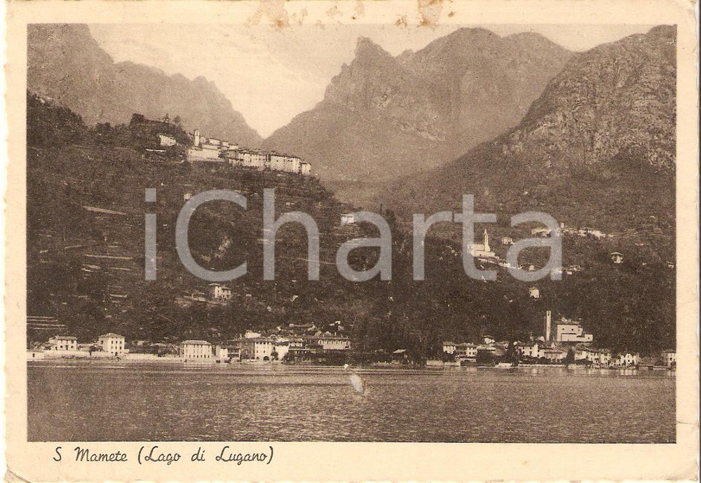 1946 SAN MAMETE - VALSOLDA (CO) Panorama del lago di Lugano *Cartolina FG VG  