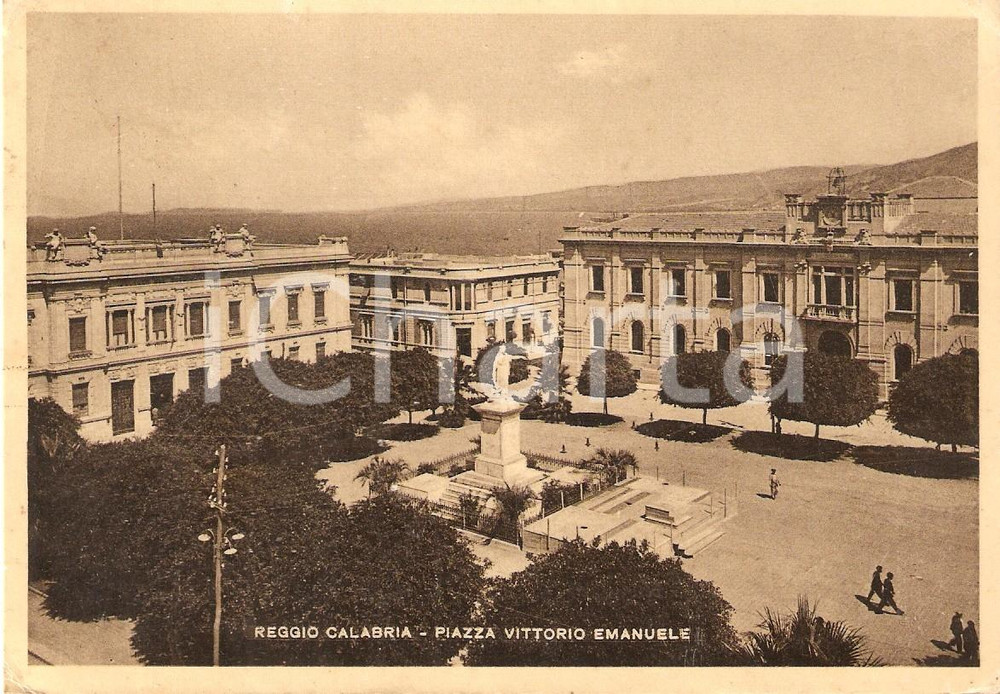 Cartolina originale da collezione 1934 REGGIO CALABRIA Veduta aerea di Piazza Vittorio Emanuele Cartolina FG VG 1