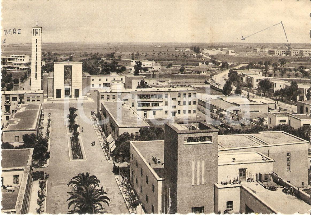Cartolina originale da collezione 1951 SABAUDIA LT Panorama con chiesa Santissima Annunziata Cartolina FG VG 1