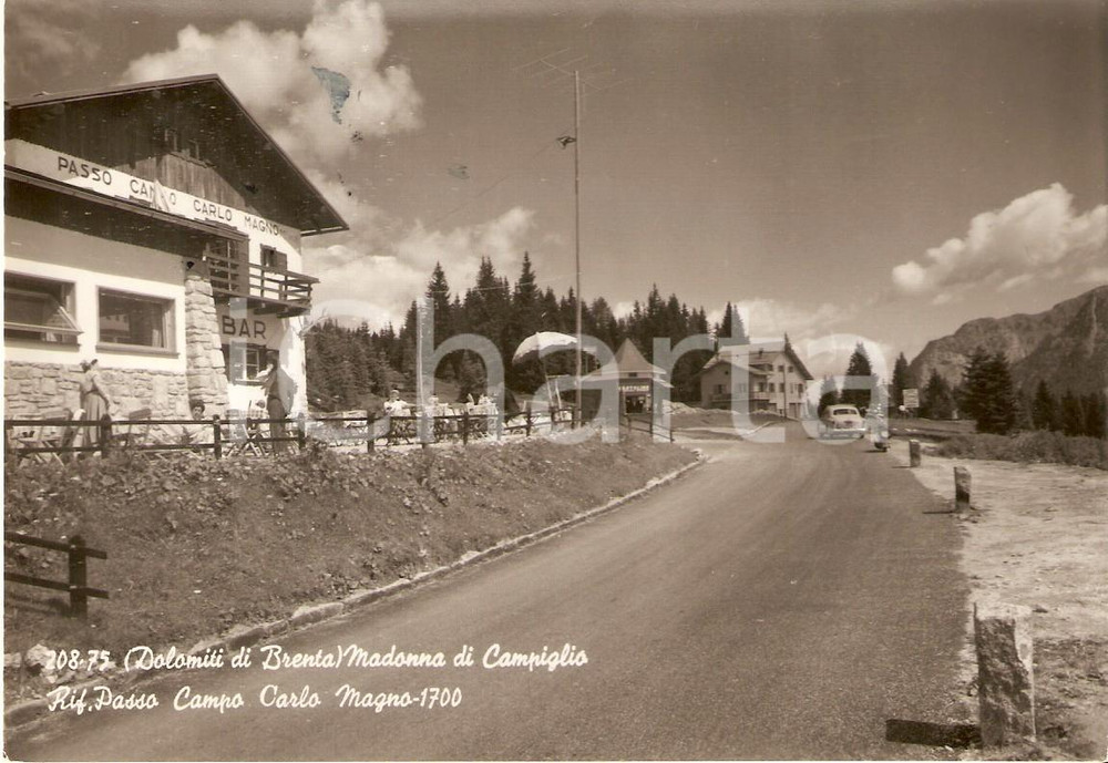 Cartolina originale da collezione 1955 MADONNA DI CAMPIGLIO TN Rifugio Passo Campo Carlo Magno Cartolina FG VG 1