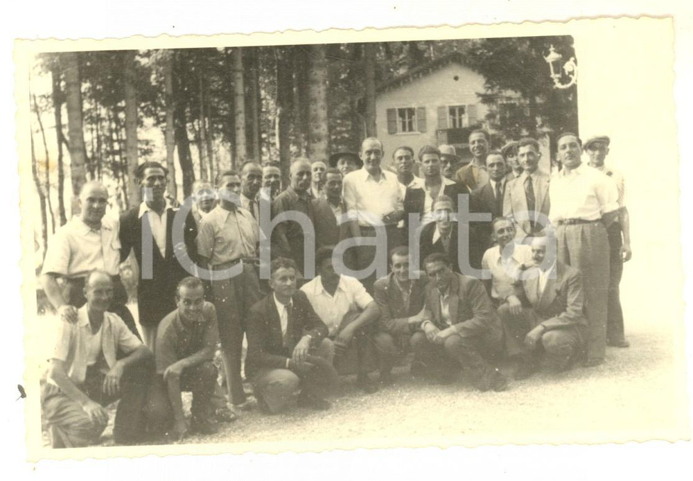 Fotografia d epoca originale 1945 MADESIMO Dipendenti Confezioni MAIM di Cornaredo in gita Foto 14x9 cm 1