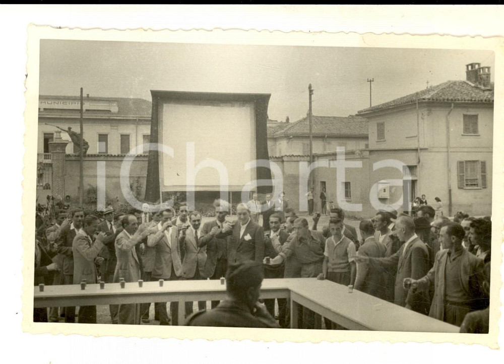 Fotografia d epoca originale 1945 CORNAREDO Filanda MAIM  Inaugurazione ambulanza P. SANGUINETTI Foto 14x9 1