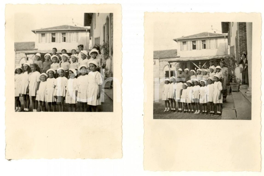 Fotografia d epoca originale 1946 CORNAREDO Ritorno figli dipendenti filanda MAIM dalla colonia 2 foto 6x9 1