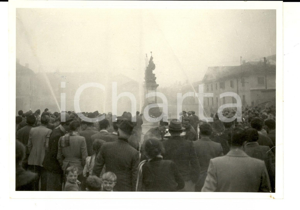 Fotografia d epoca originale 1946 CORNAREDO Convegno GinnicoPompieristico  Dimostrazione di massa d acqua 1
