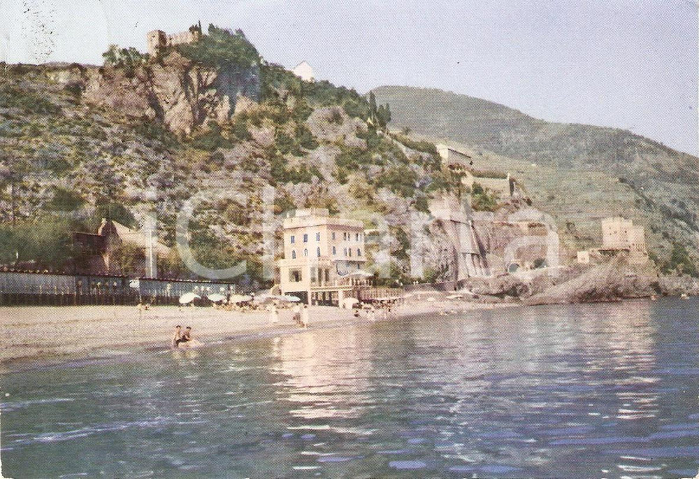 Cartolina originale da collezione 1955 MONTEROSSO AL MARE SP Pensione CIGOLINI Panorama Cartolina FG VG 1