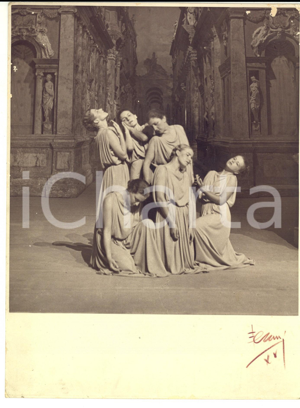 Fotografia d epoca originale 1937 VICENZA TEATRO OLIMPICO I sette contro Tebe  Coreografia Tusnelda RISSO 1