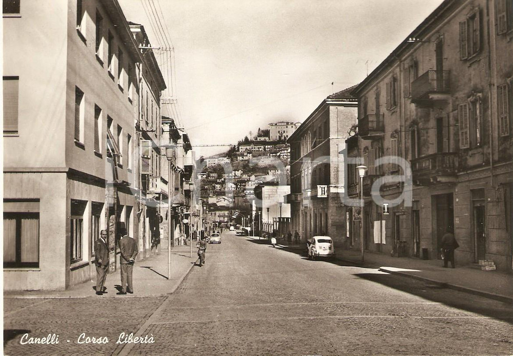 Cartolina originale da collezione 1955 ca CANELLI AT Panorama di Corso LibertÃ  Cartolina FG NV 1