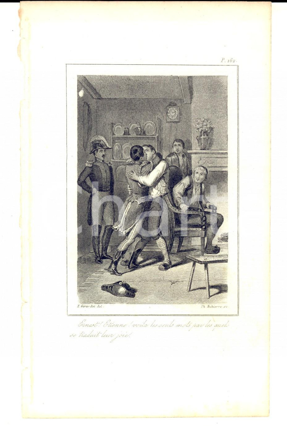 Stampa, bozzetto originale 1850 ca FRANCE Ernest! Etienne! Voila les seuls mots Stampa GIRARDET RUHIERRE 1