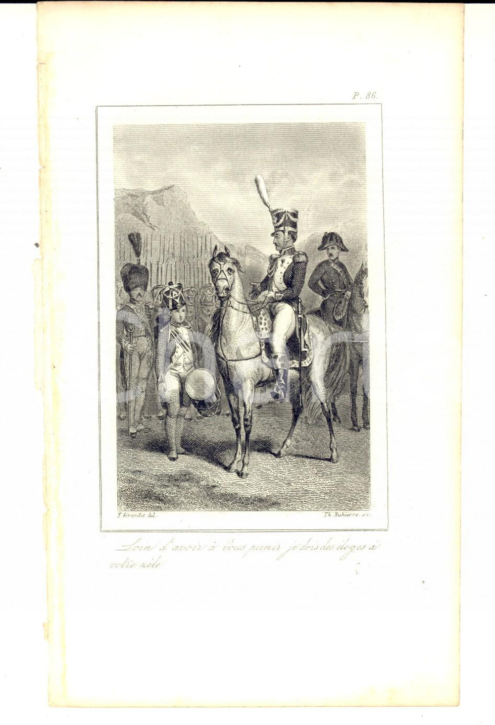 Stampa, bozzetto originale 1850 ca FRANCE Je dois des Ã©loges Ã  votre zÃ¨le Stampa GIRARDET RUHIERRE 1