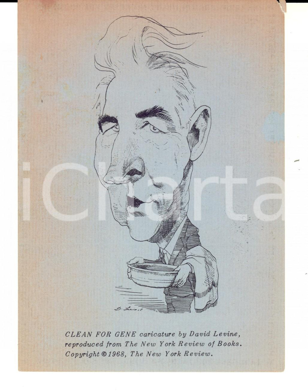 Materiale pubblicitario d’epoca 1968 Eugene MCCARTHY presidential campaign  Clean for Gene VINTAGE CARD 1