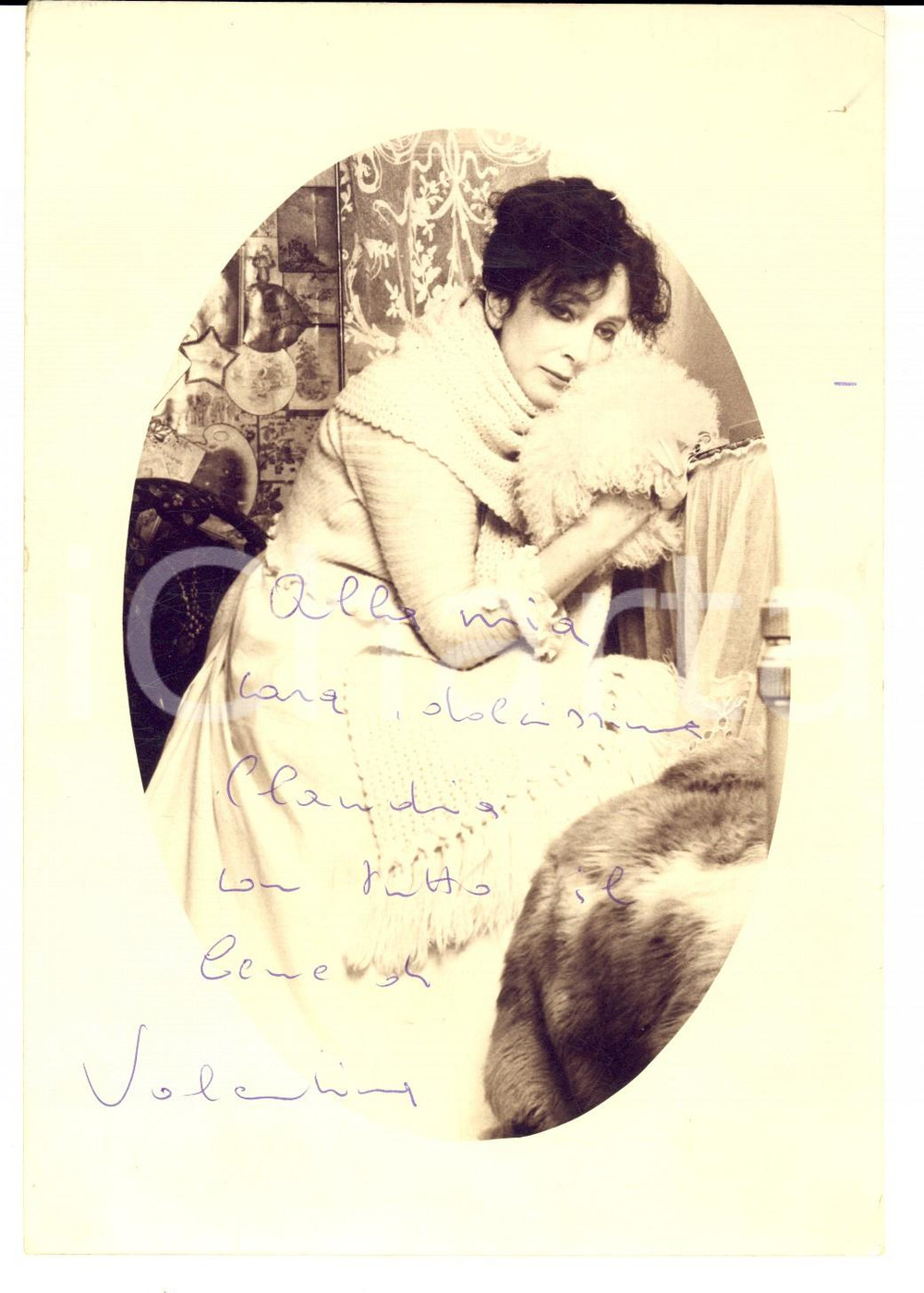 Autografo originale 1960 ca CINEMA Attrice Valentina CORTESE Fotografia seriale con AUTOGRAFO 1