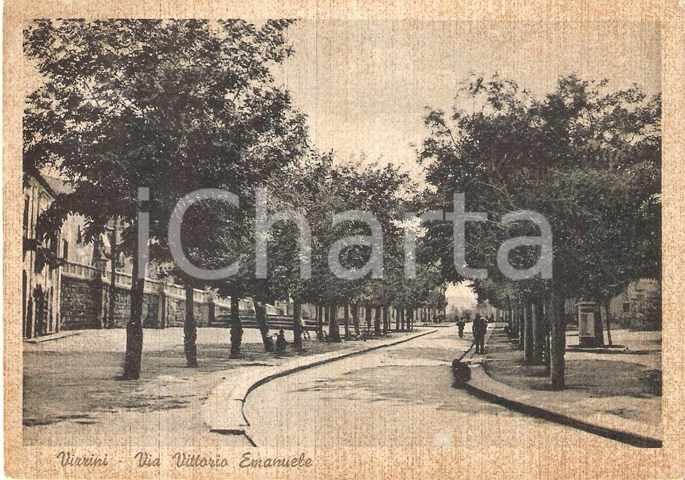 Cartolina originale da collezione 1935 ca VIZZINI CT Panorama di Via Vittorio Emanuele Cartolina FG NV 1