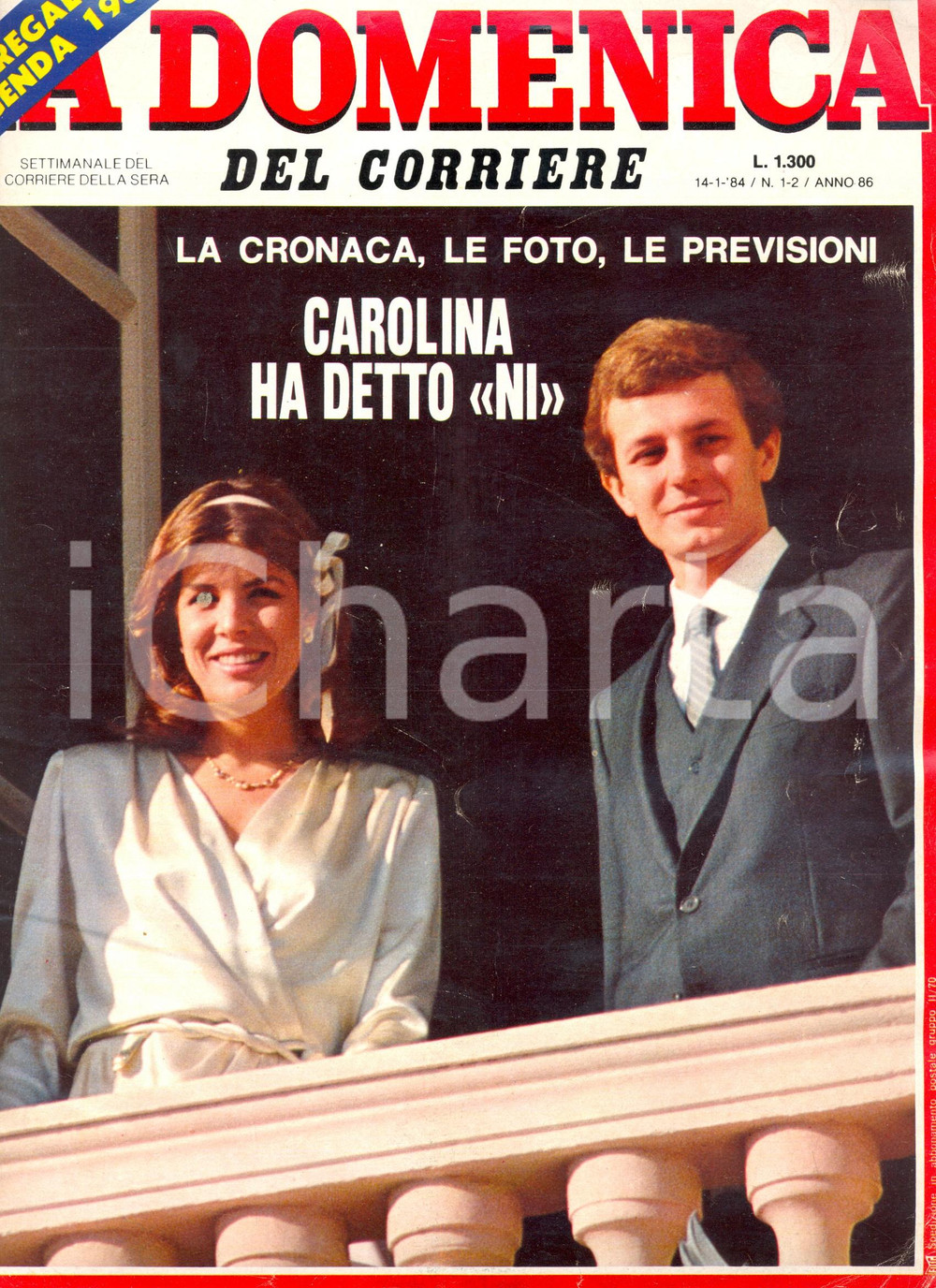 Giornale, rivista storica 1984 DOMENICA DEL CORRIERE Nozze GRIMALDICASIRAGHI  Papa Wojtyla incontra AGCA 1