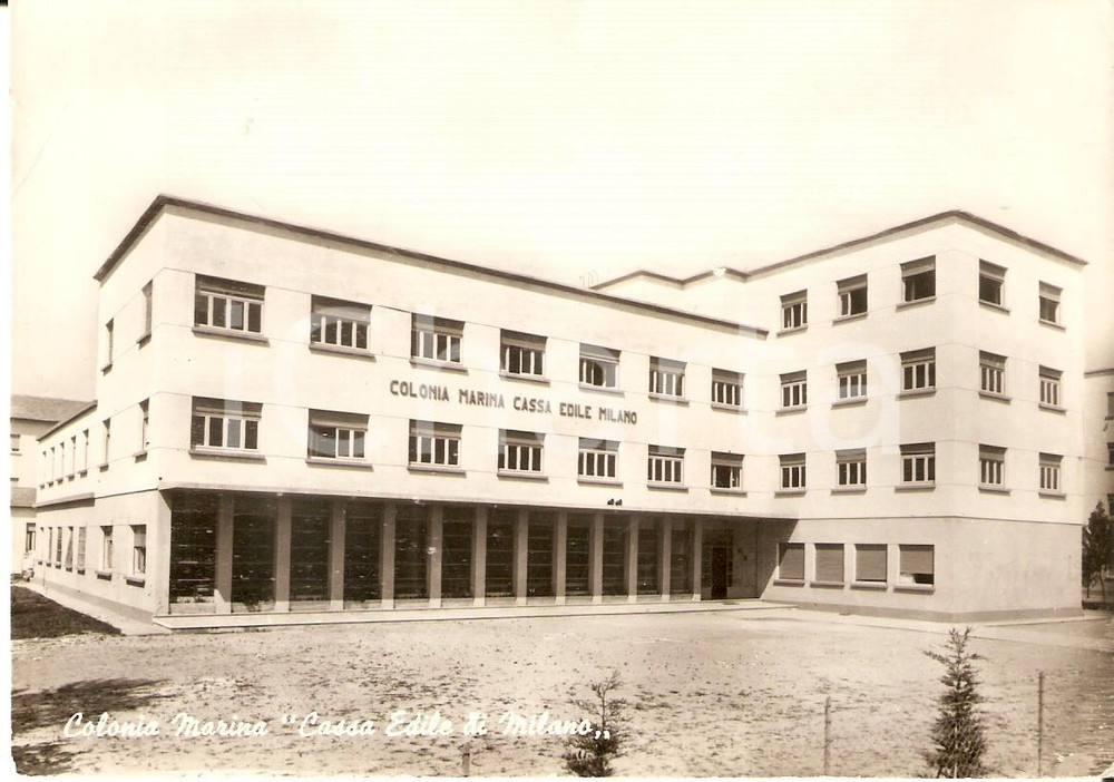 Cartolina originale da collezione 1962 PINARELLA DI CERVIA Colonia marina Cassa edile di Milano Cartolina FG VG 1
