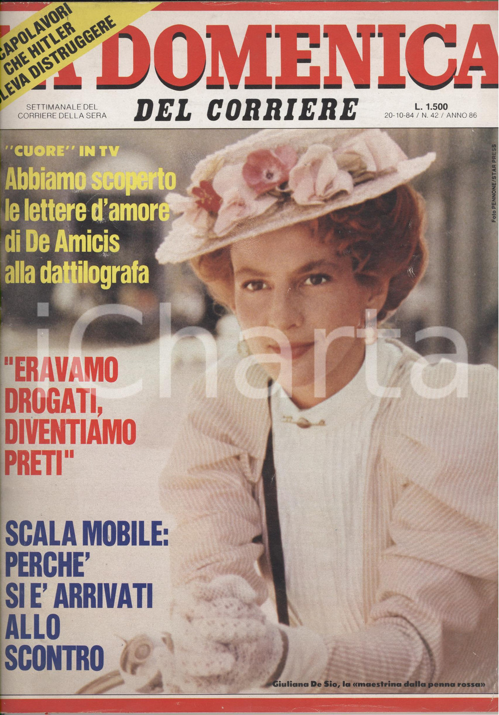 Giornale, rivista storica 1984 DOMENICA DEL CORRIERE Claudio MARTELLI al vertice del PSI  Niki LAUDA 1