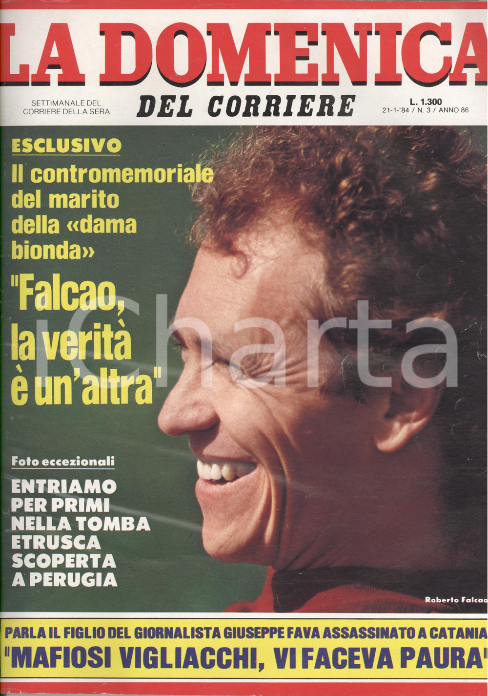Giornale, rivista storica 1984 DOMENICA DEL CORRIERE Assassinio Giuseppe FAVA  La famiglia CASIRAGHI 1