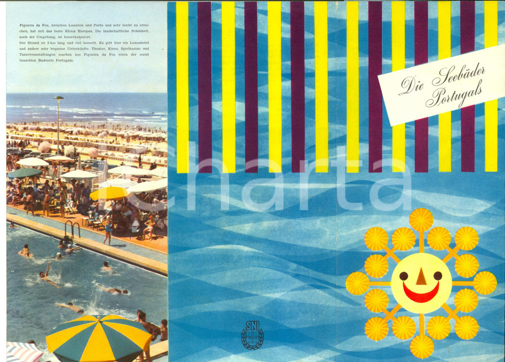 Materiale pubblicitario d’epoca 1960 ca PORTOGALLO  Die Seebader Portugals Brochure TURISMO DEUTSCH 1