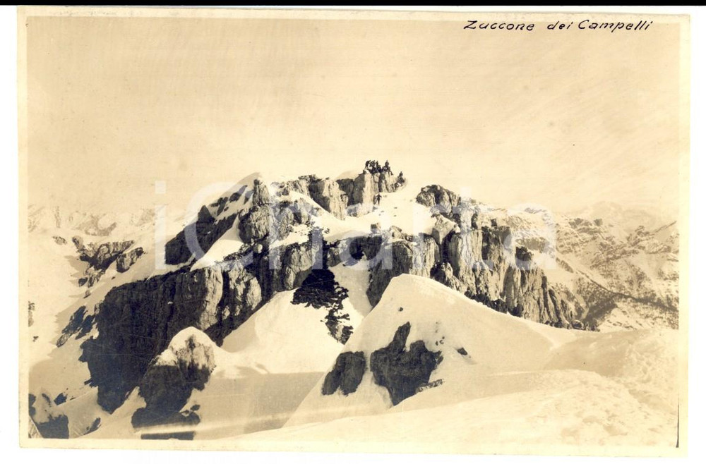 Fotografia d epoca originale 1917 ZUCCONE CAMPELLI Veduta panoramica della vetta Foto VINTAGE 14x10 cm 1