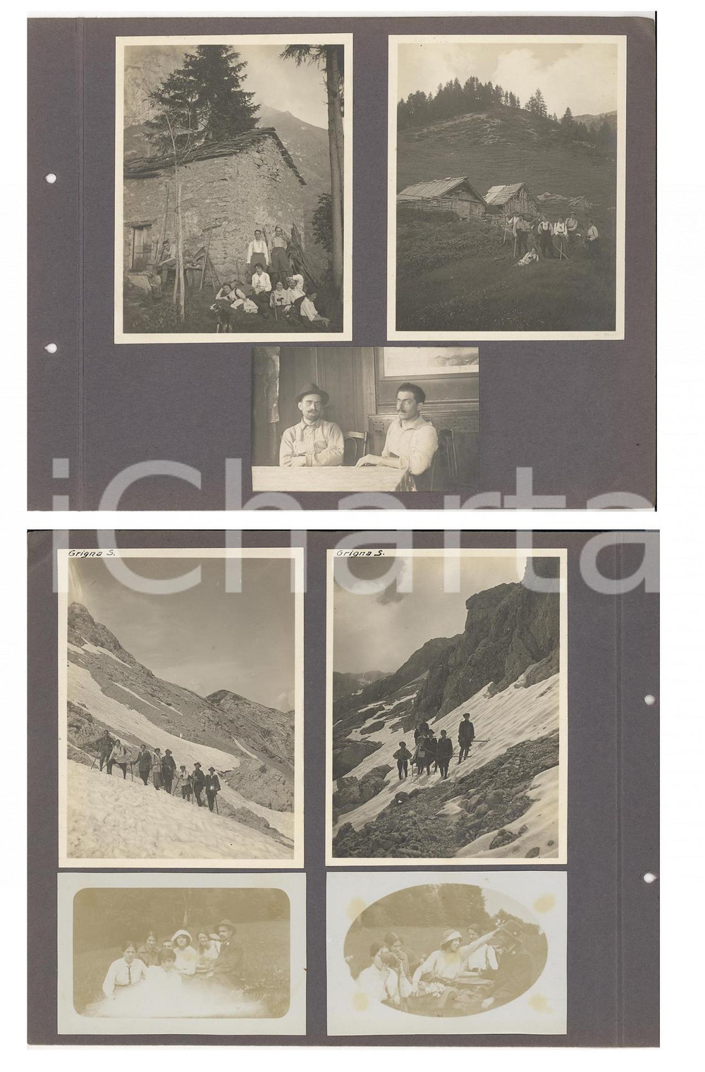 Fotografia d epoca originale 1916 GRIGNA SETTENTRIONALE Escursionisti alla Capanna CAI Lotto 7 foto 1