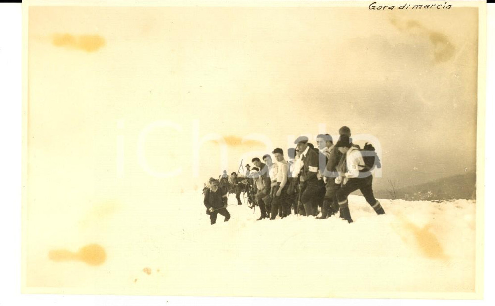 Fotografia d epoca originale 1917 GRUPPO DELLE GRIGNE Gara di marcia del Touring Club Foto 13x10 cm 1