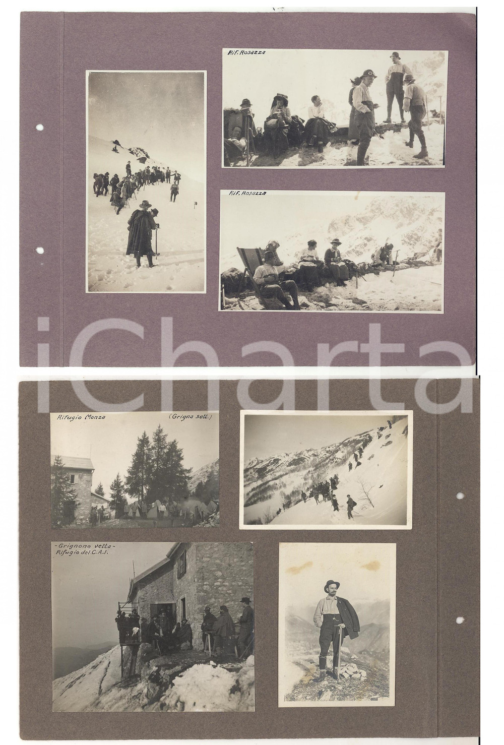 Fotografia d epoca originale 1916 GRUPPO DELLE GRIGNE Rifugio ROSAZZA e MONZA  Escursionisti Lotto 7 foto 1