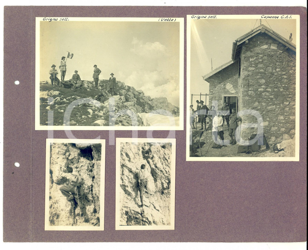 Fotografia d epoca originale 1916 GRIGNA SETTENTRIONALE Escursionisti alla Capanna CAI Lotto 4 foto 1