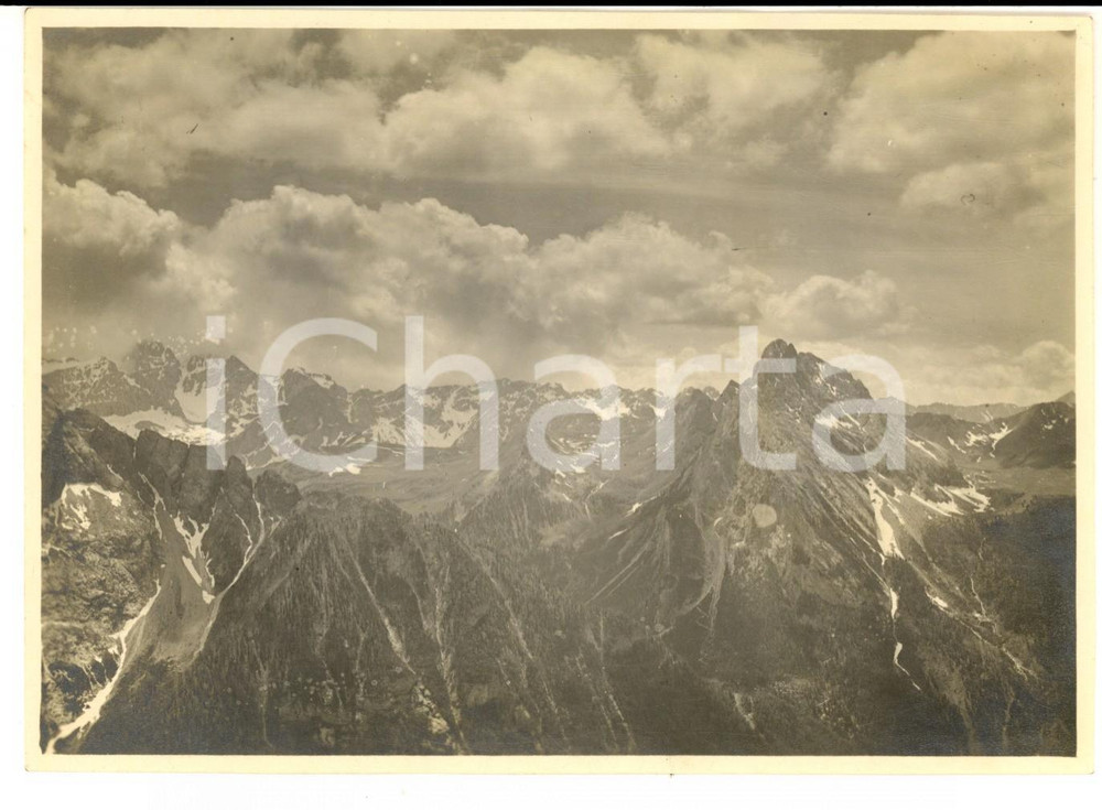 1922 DOLOMITI Panorama nell'area della VAL GARDENA *Foto VINTAGE 18x12 cm