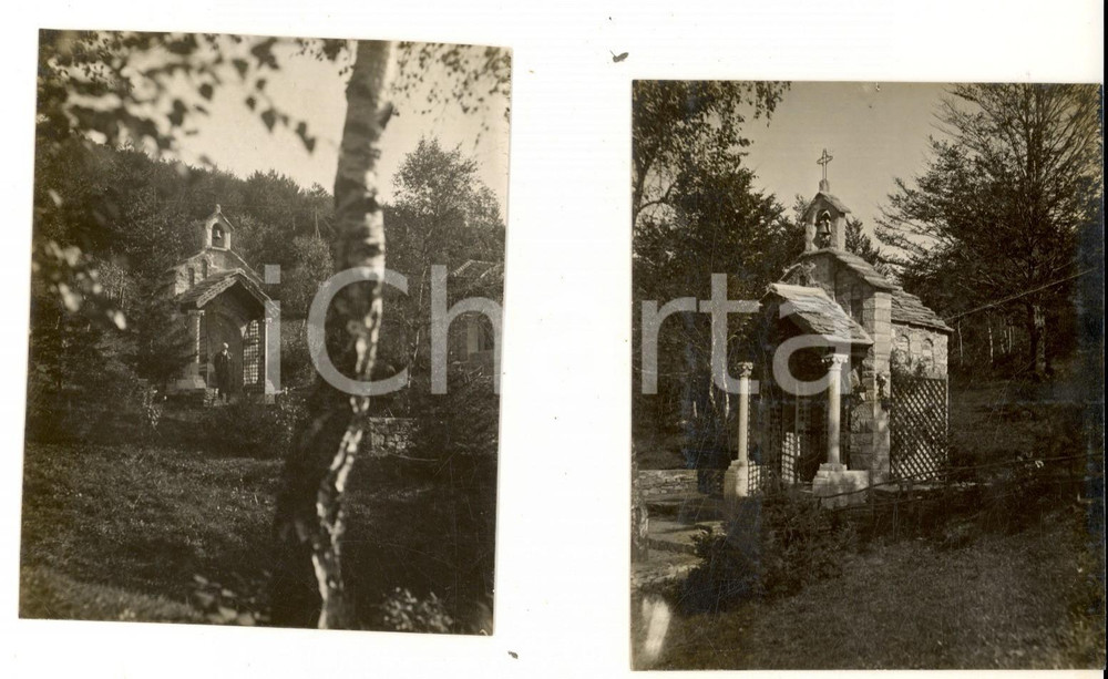 Fotografia d epoca originale 1930 VALGANNA Villaggio Alpino   Vedute della chiesina Lotto 2 foto 8x10 cm 1