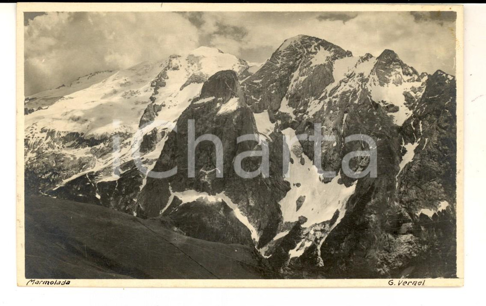 Fotografia d epoca originale 1920 MARMOLADA /  DOLOMITI Veduta del GRAN VERNEL Foto VINTAGE 13x8 cm 1