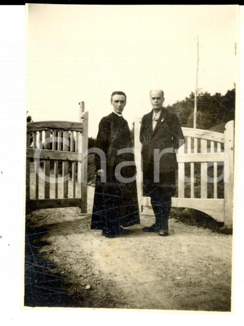 1932 VALGANNA Villaggio Alpino - Carlo MORANI con l'arciprete RONDINI *Foto 6x8