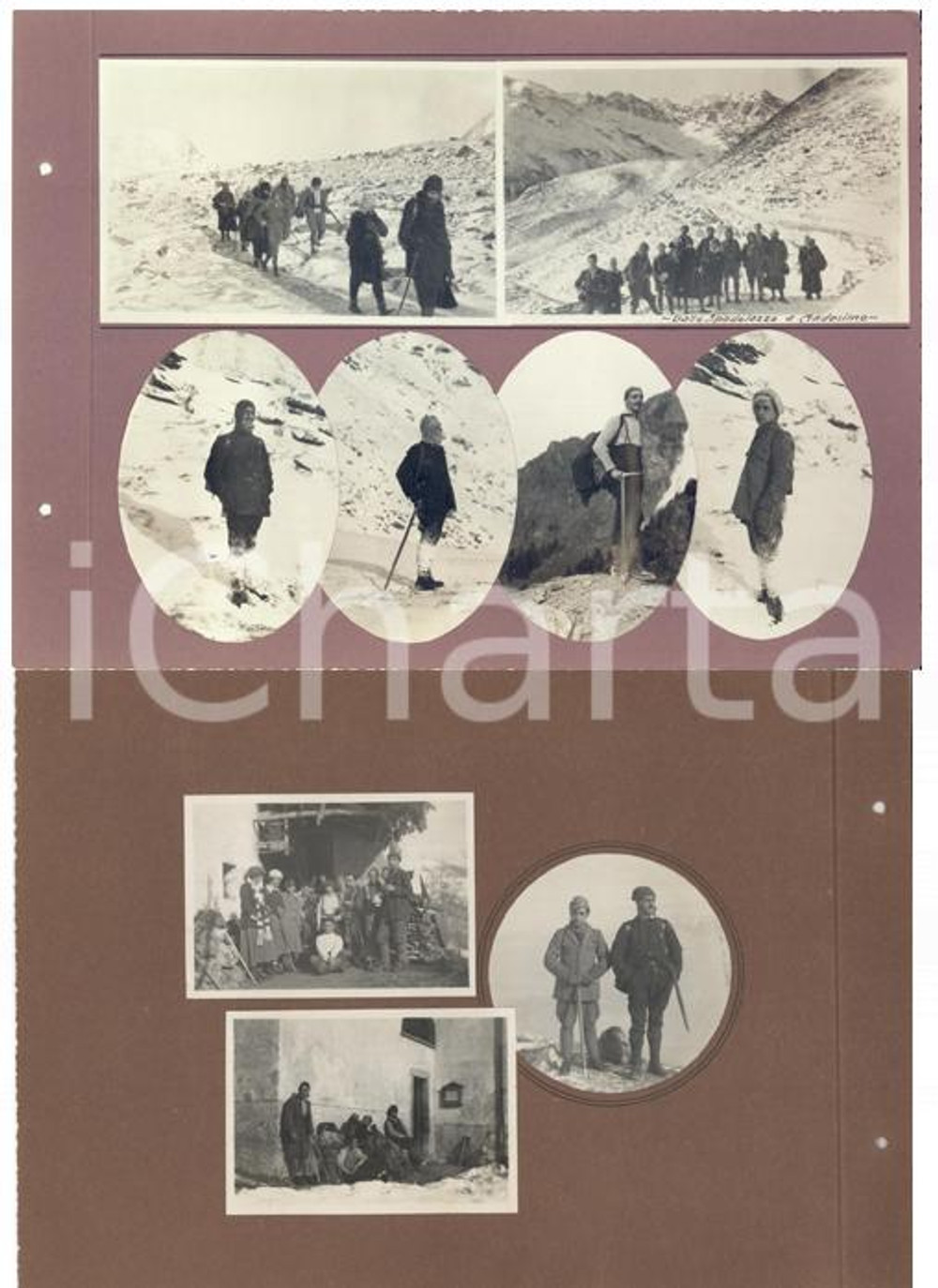 Fotografia d epoca originale 1923 Pizzo SPADOLAZZO  MADESIMO Congressisti TOURING CLUB Collage 9 foto 1