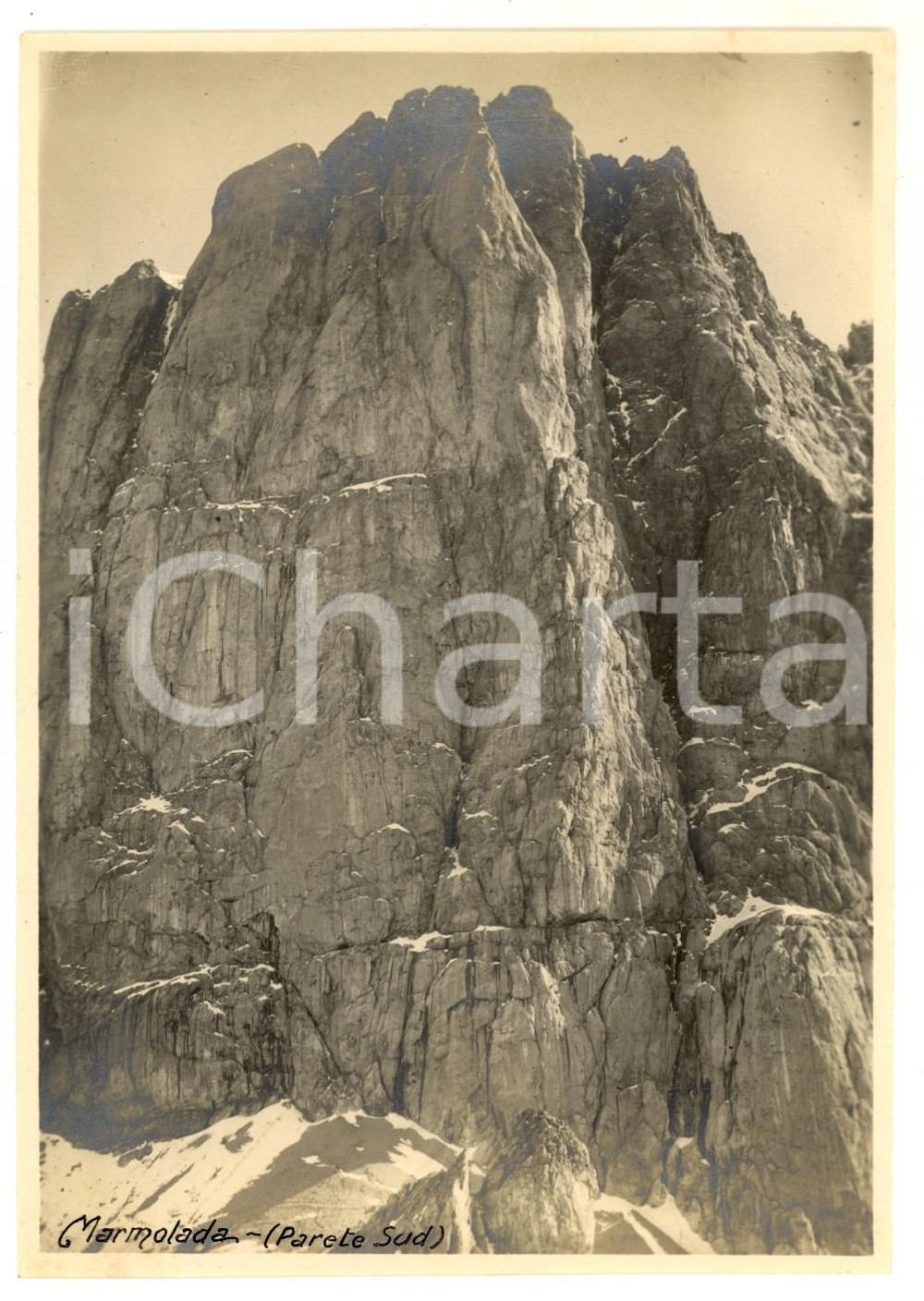 Fotografia d epoca originale 1922 MARMOLADA / DOLOMITI Veduta della Parete Sud Foto VINTAGE 12x17 cm 1