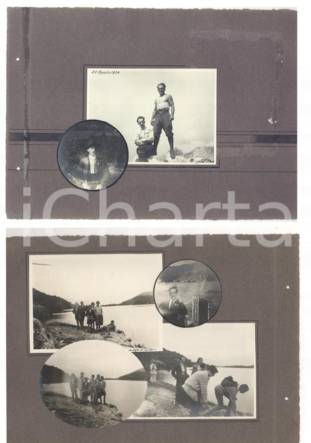 Fotografia d epoca originale 1924 GRIGNA MERIDIONALE  Lago d ELIO Escursionisti in gita Lotto foto VINTAGE 1