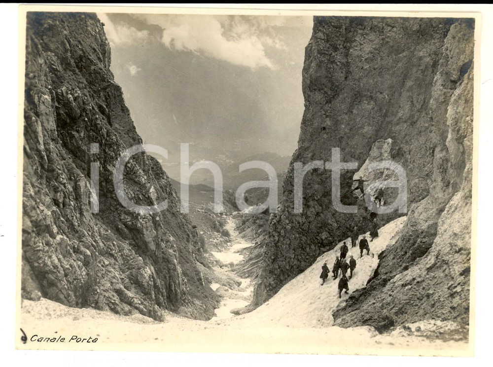 Fotografia d epoca originale 1925 GRIGNA MERIDIONALE Alpinisti al Canalone PORTA Foto VINTAGE 17x12 cm 1