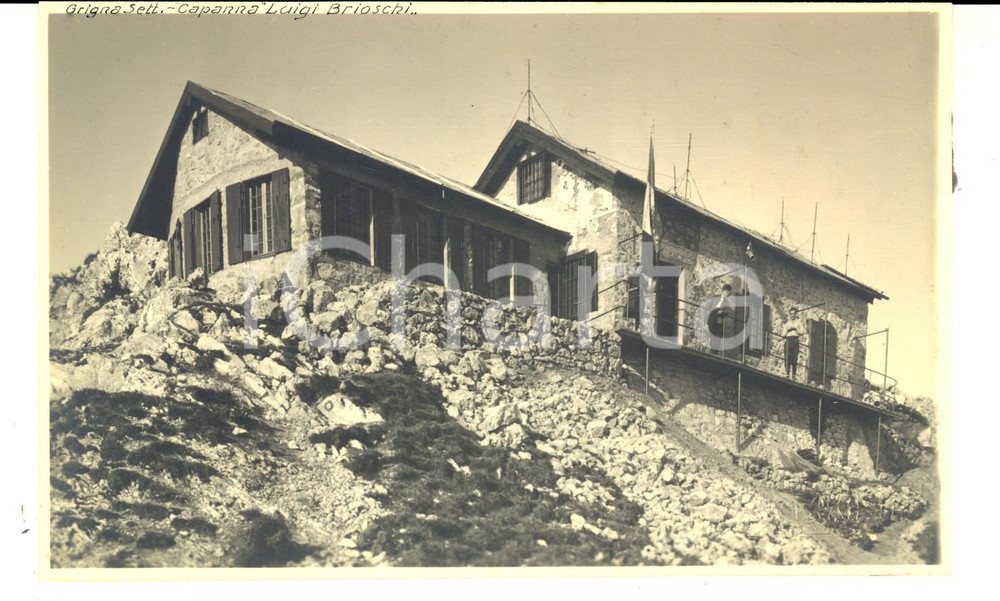 Fotografia d epoca originale 1925 GRIGNA SETTENTRIONALE Veduta del Rifugio BRIOSCHI Foto VINTAGE 17x12 cm 1