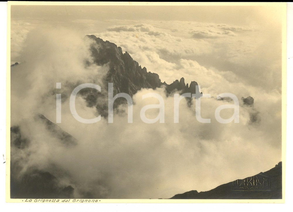 Fotografia d epoca originale 1925 GRUPPO DELLE GRIGNE La GRIGNETTA dal GRIGNONE Foto ARTISTICA 17x12 cm 1