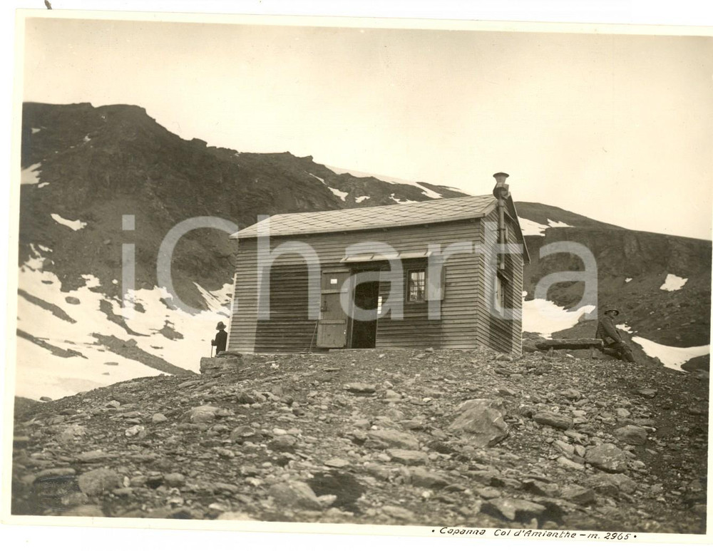 Fotografia d epoca originale 1922 COL D AMIANTE VALLE D AOSTA Veduta del rifugio Foto VINTAGE 17x12 cm 1