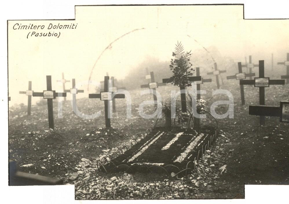 Fotografia d epoca originale 1918 WW1 DOLOMITI Cimitero di guerra del PASUBIO Fotografia 12x9 cm 1